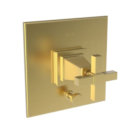 Newport Brass Balanced Tub & Shower Diverter Plate With Handle in Satin Gold (Pvd) 5-3152BP-24S